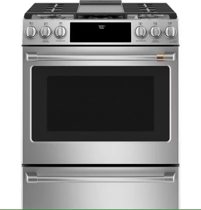 Café™ 30" Smart Slide-In, Front-Control, Gas Range with Convection Oven