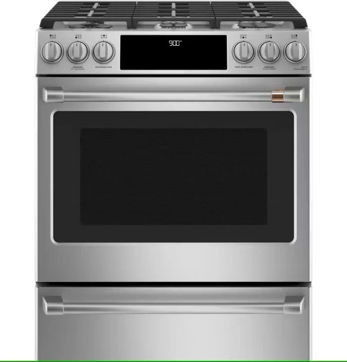 Café™ 30" Smart Slide-In, Front-Control, Dual-Fuel Range with Warming Drawer