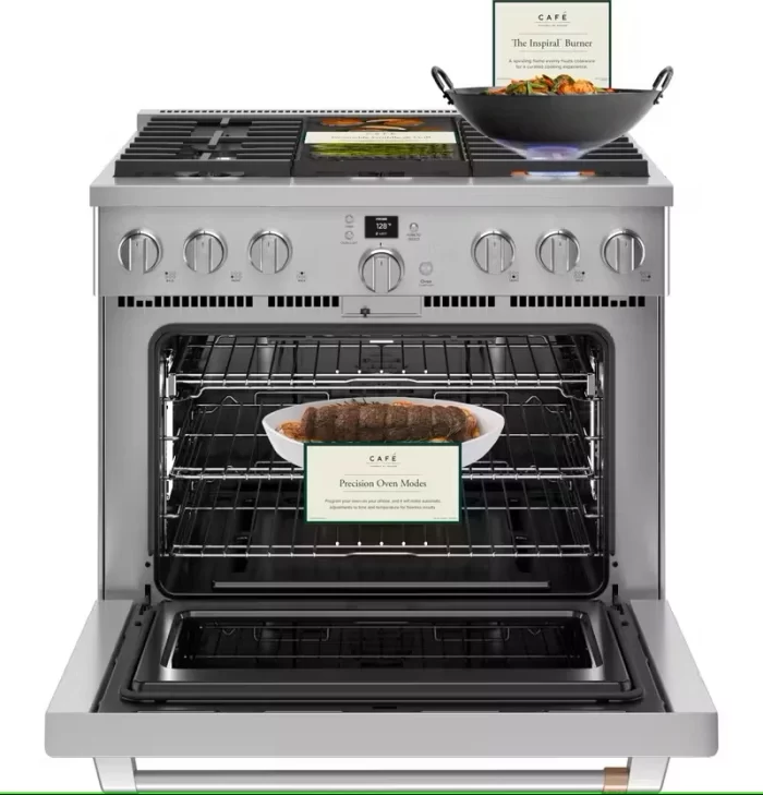 Café™ 36" Smart All-Gas Commercial-Style Range with 6 Burners (Natural Gas) - Image 4