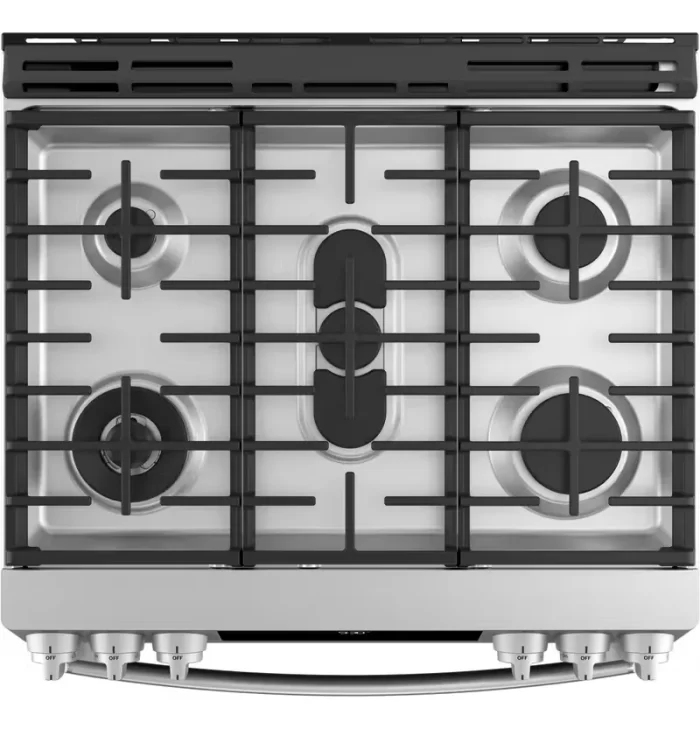 GE Profile™ 30" Smart Slide-In Front-Control Gas Fingerprint Resistant Range with No Preheat Air Fry - Image 4