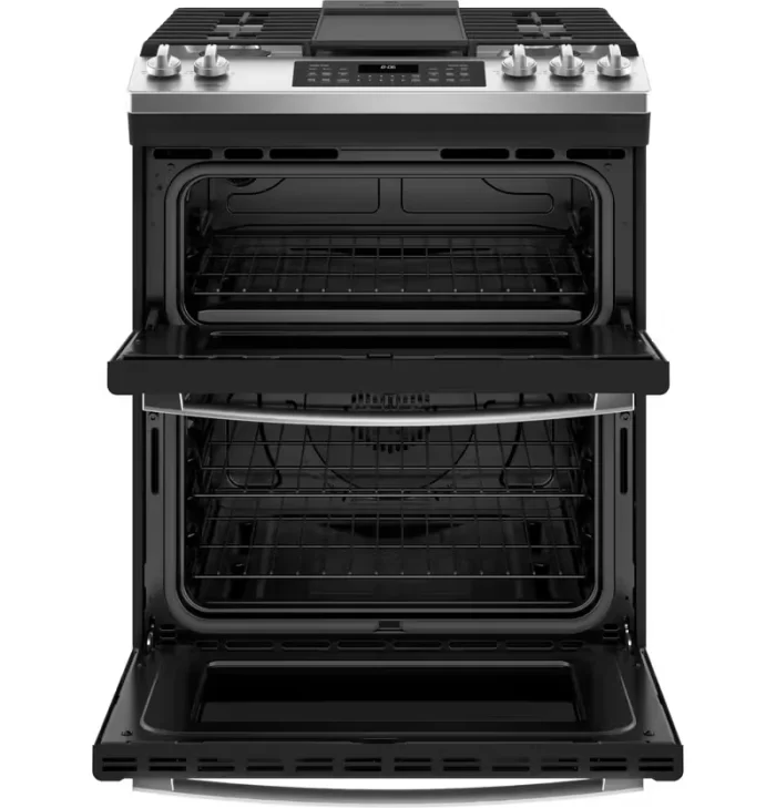 GE® 30" Slide-In Front Control Gas Double Oven Range - Image 3