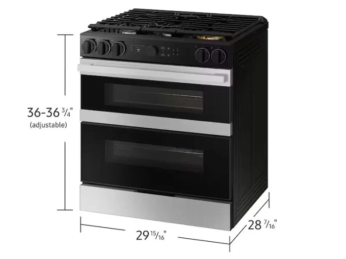 Bespoke Smart Slide-In Dual Fuel Range 6.3 cu. ft. with Flex Duo™ & Illuminated Precision Knobs in Stainless Steel - Image 6