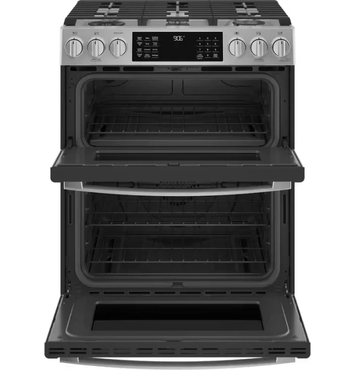 GE Profile™ 30" Smart Slide-In Front-Control Gas Double Oven Convection Fingerprint Resistant Range - Image 4