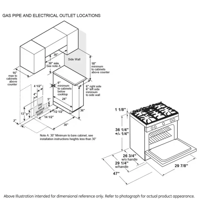 GE® 30" Slide-In Front Control Gas Range - Image 8