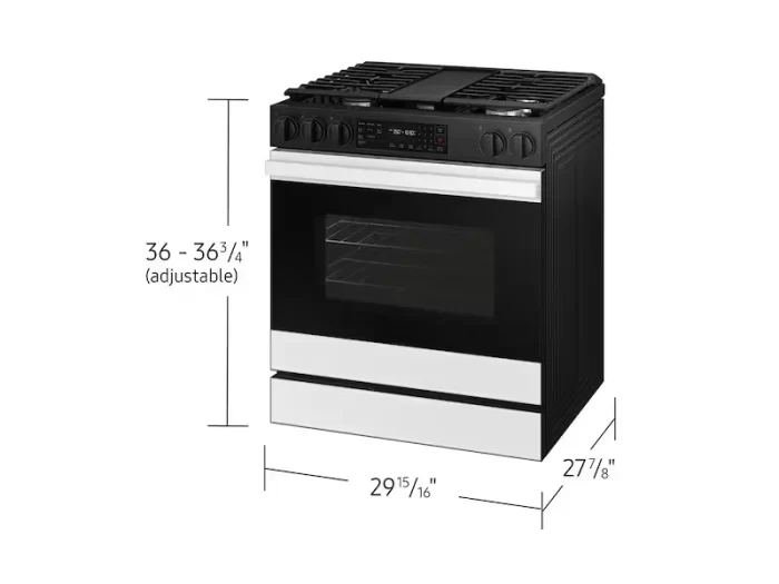 Bespoke 6.0 cu. ft. Smart Slide-In Gas Range with Air Fry & Precision Knobs in White Glass - Image 5