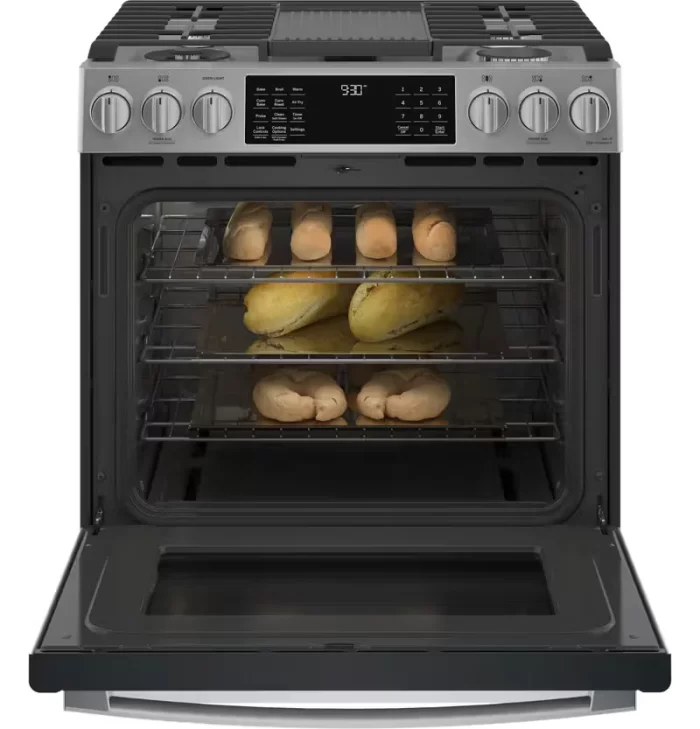 GE Profile™ 30" Smart Slide-In Front-Control Gas Fingerprint Resistant Range with No Preheat Air Fry - Image 7