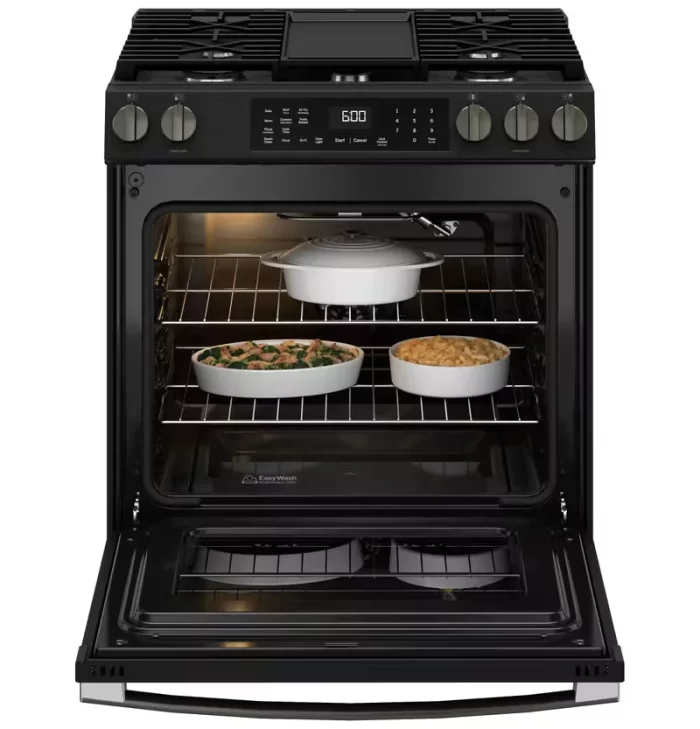 GE® 30" Slide-In Front-Control Convection Gas Range with No Preheat Air Fry and EasyWash™ Oven Tray - Image 8