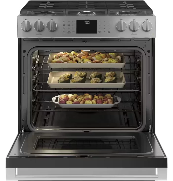 Café™ 30" Smart Slide-In, Front-Control, Gas Range with Convection Oven in Platinum Glass - Image 6