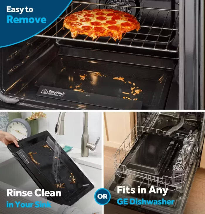 GE® 30" Free-Standing Gas Convection Range with No Preheat Air Fry and EasyWash™ Oven Tray - Image 4