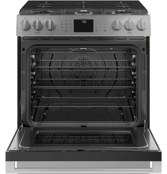 Café™ 30" Smart Slide-In, Front-Control, Gas Range with Convection Oven in Platinum Glass - Image 7