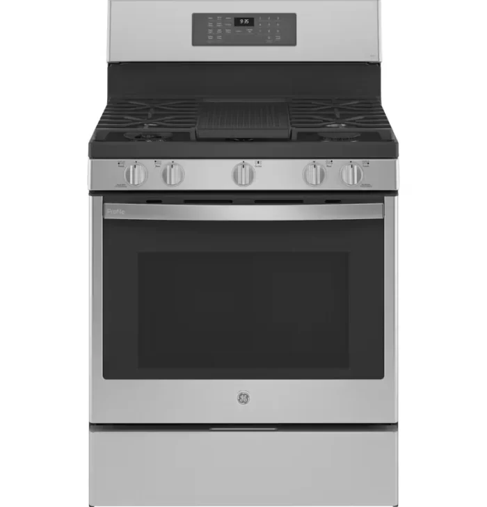 GE Profile™ Smart 30" Free-Standing Self Clean Gas Fingerprint Resistant Range with No Preheat Air Fry