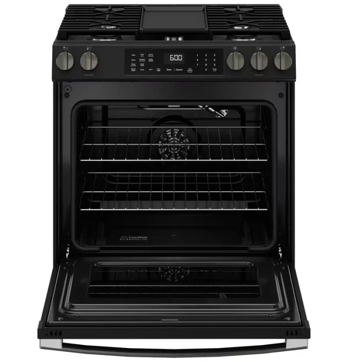 GE® 30" Slide-In Front-Control Convection Gas Range with No Preheat Air Fry and EasyWash™ Oven Tray - Image 11