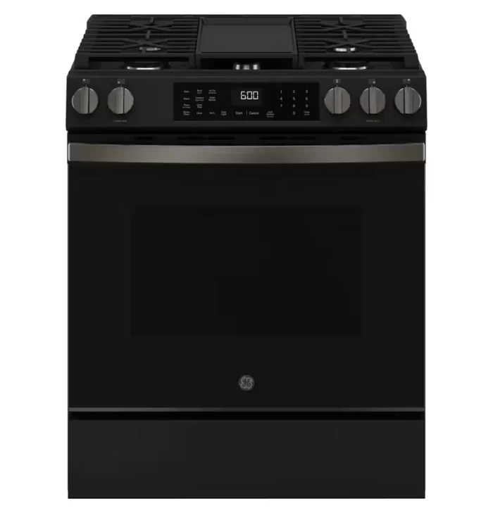 GE® 30" Slide-In Front-Control Convection Gas Range with No Preheat Air Fry and EasyWash™ Oven Tray