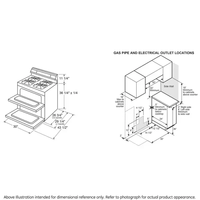 GE® 30" Free-Standing Gas Double Oven Convection Range - Image 6