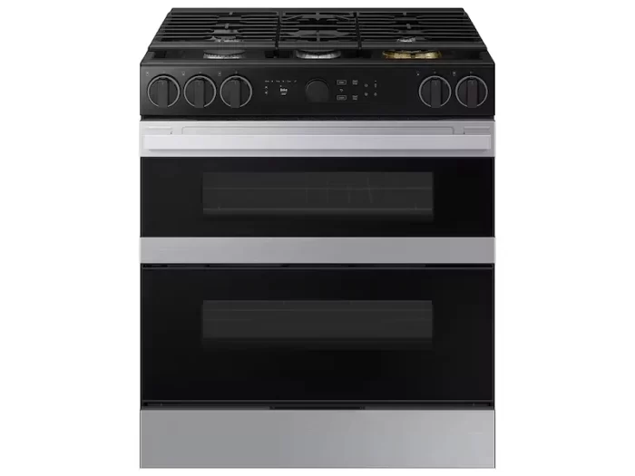 Bespoke Smart Slide-In Dual Fuel Range 6.3 cu. ft. with Flex Duo™ & Illuminated Precision Knobs in Stainless Steel