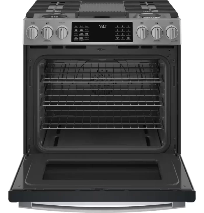 GE Profile™ 30" Smart Slide-In Front-Control Gas Fingerprint Resistant Range with No Preheat Air Fry - Image 11