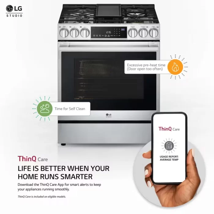 LG STUDIO 6.3 cu. ft. Smart wi-fi Dual Fuel Slide-in Range with ProBake Convection® and EasyClean® - Image 4