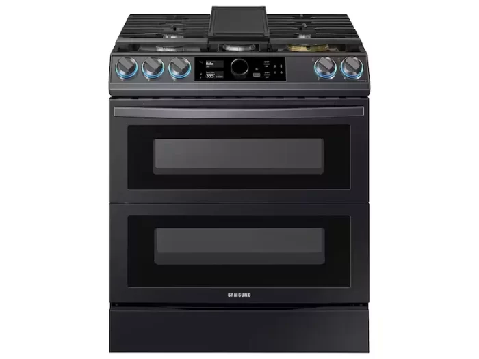 6.3 cu. ft. Flex Duo™ Front Control Slide-in Dual Fuel Range with Smart Dial, Air Fry, and Wi-Fi in Black Stainless Steel