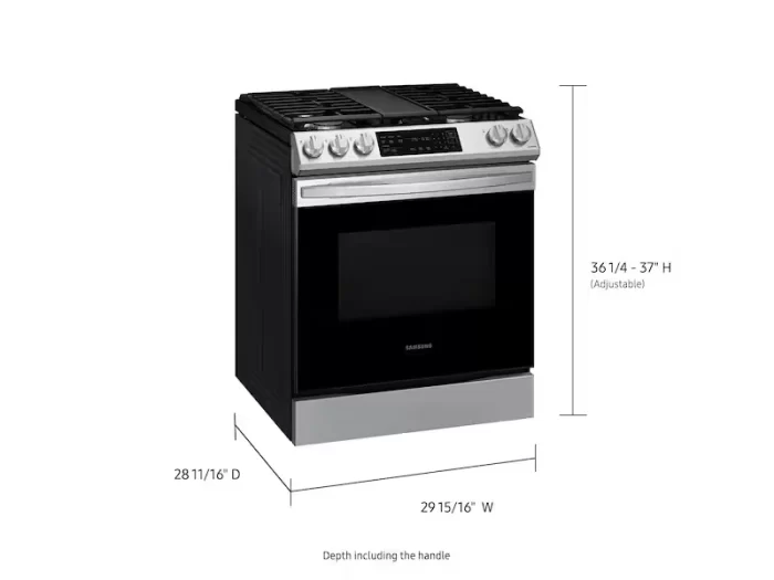 6.0 cu. ft. Smart Slide-in Gas Range with Convection in Stainless Steel - Image 4