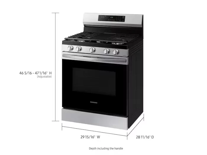 6.0 cu. ft. Smart Freestanding Gas Range with 18K BTU Dual Power Burner & Self Clean in Black Stainless Steel - Image 5