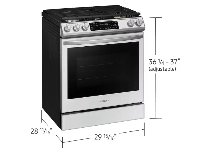 Bespoke 6.0 cu. ft. Smart Front Control Slide-In Gas Range with Air Fry & Wi-Fi in White Glass - Image 6