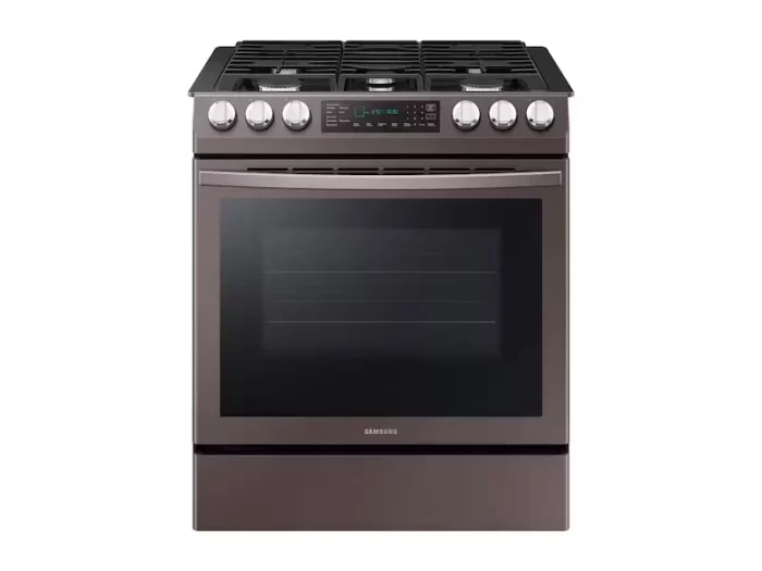 5.8 cu. ft. Slide-in Gas Range with Convection in Tuscan Stainless Steel