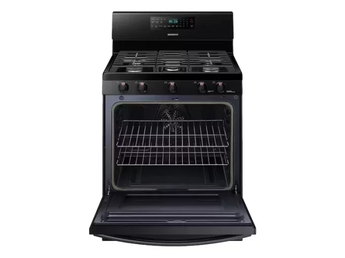 5.8 cu. ft. Freestanding Gas Range with Convection in Black - Image 2