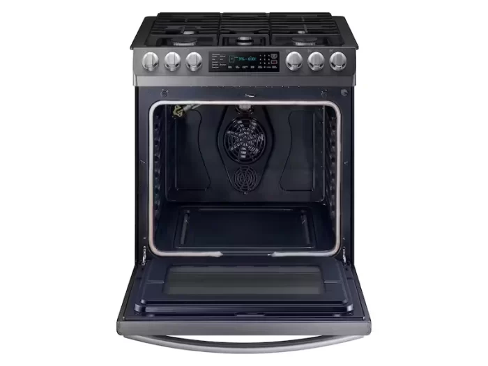 5.8 cu. ft. Slide-in Gas Range with Convection in Black Stainless Steel - Image 2