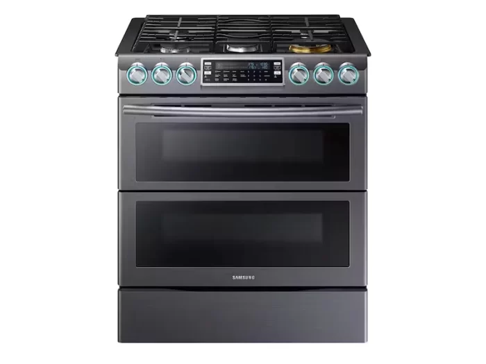 5.8 cu. ft. Slide-In Gas Range with Flex Duo™ & Dual Door in Black Stainless Steel